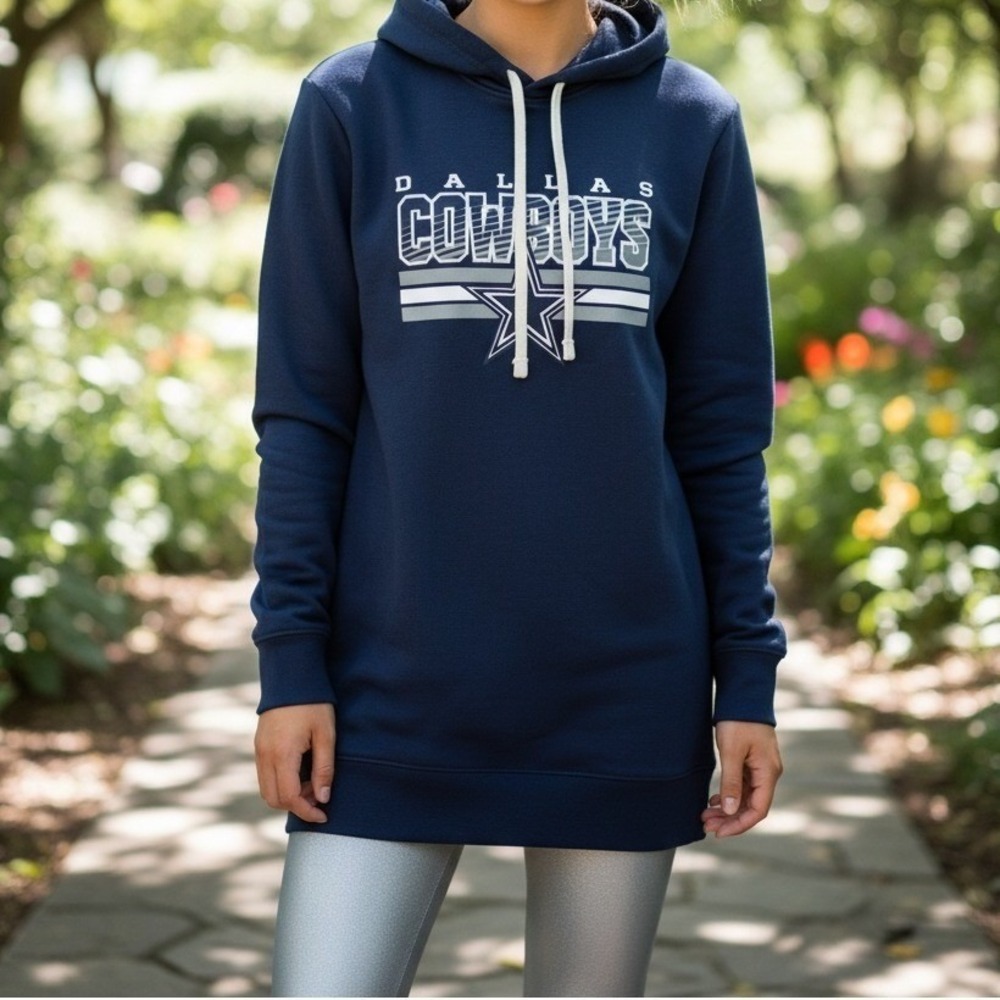 NFL Dallas Cowboys Teen Girls Juniors Extra Long Hoodie Sweatshirt - S (3/5)